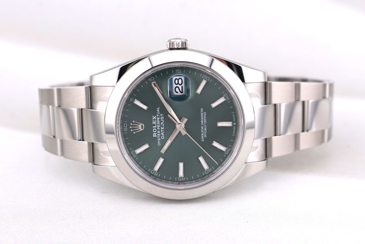 Rolex Datejust 41 Mint Green Index Dial Oyster Band 126300 2026