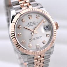 Rolex Datejust 31 Two Tone Rose Gold Silver Diamond Dial 278271 2026