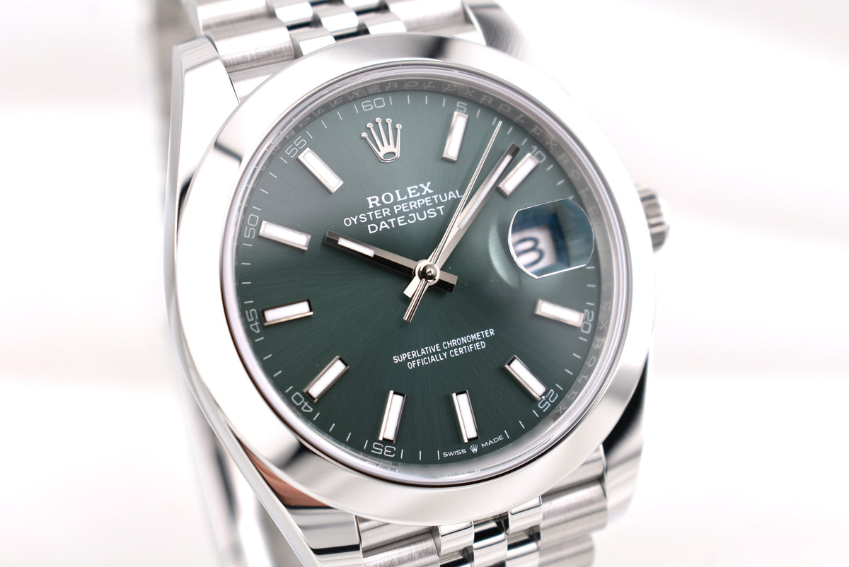 Rolex Datejust 41 Mint Green Index Dial Jubilee Band 126300 2026