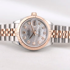 Rolex Lady Datejust 28 Two Tone Rose Gold Mother of Pearl Diamond Dial 279171 2021