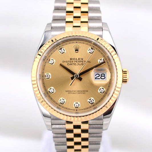 Rolex Datejust 41 Two Tone Champagne Diamond Dial 126333 2025