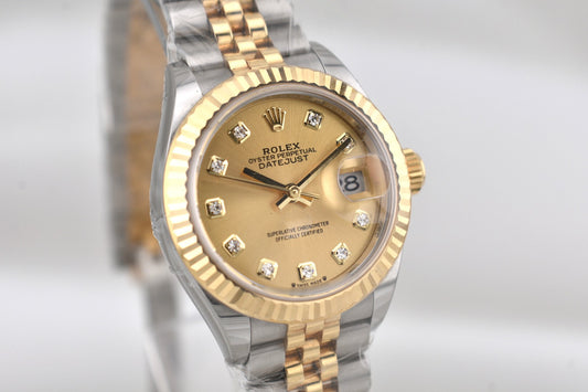 Rolex Lady Datejust 28 Two Tone Champagne Diamond Dial 279173 2024