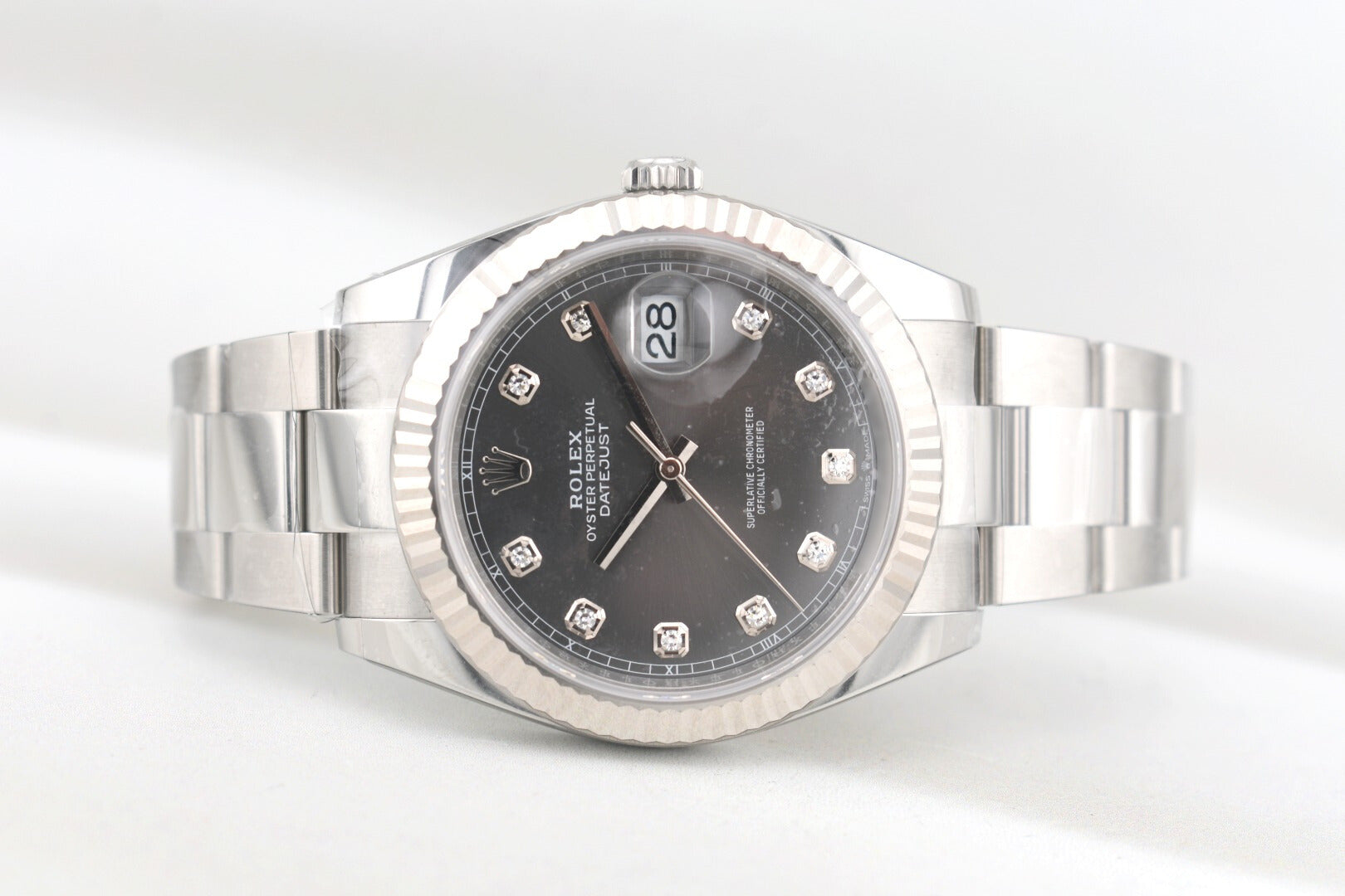 Rolex Datejust 41 Rhodium Diamond Dial Oyster Band 126334 2025