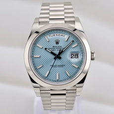 Rolex Day Date 40 Platinum Ice Blue Motif Dial 228206 2022