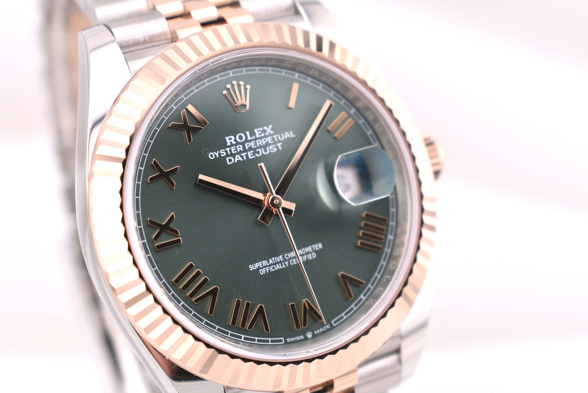 Rolex Datejust 41 Two Tone Rose Gold Mint Green Roman 126331 2026