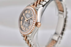 Rolex Datejust 31 Two Tone Everose Gold Factory Diamond Bezel Slate Dial 278381RBR 2023