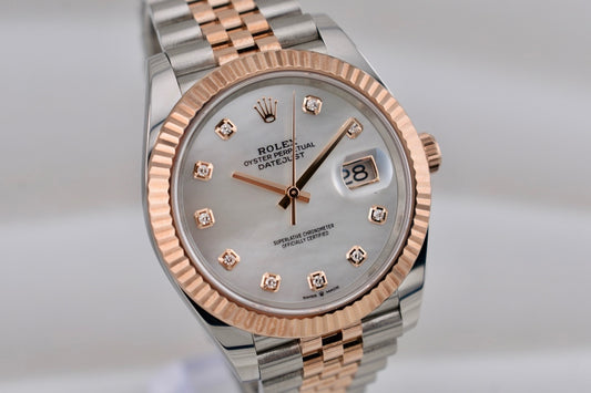 Rolex Datejust 41 Two Tone Everose Gold Mother of Pearl Diamond Dial 126331 2022