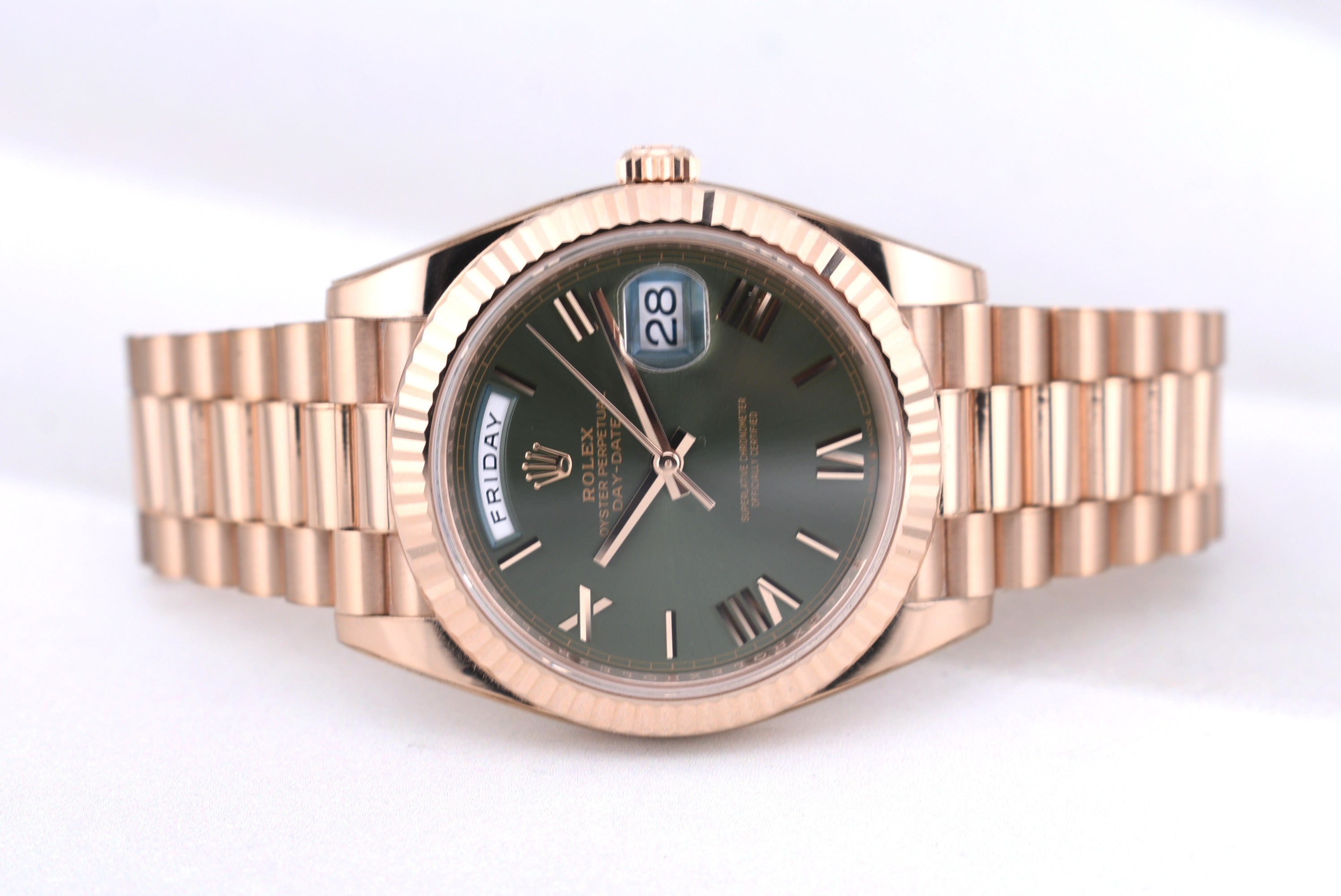 Rolex Day Date 40 Everose Gold Olive Dial 228235 2024