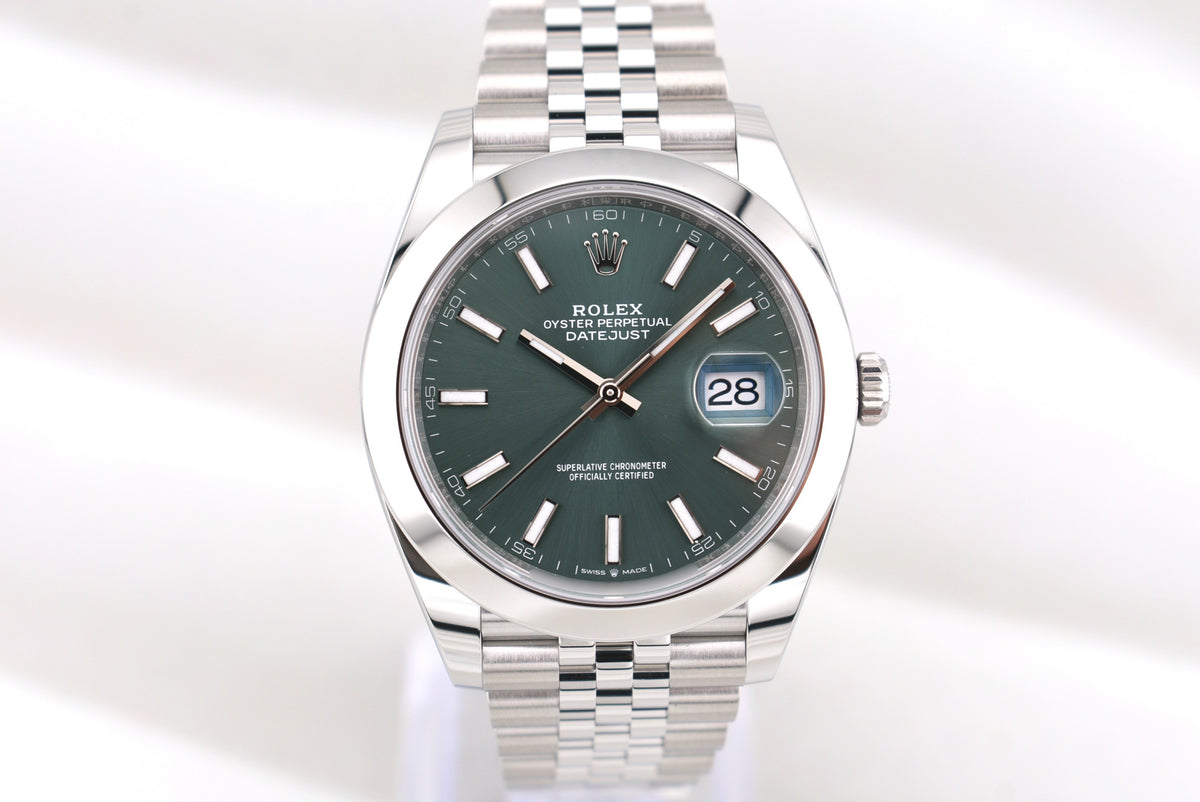 Rolex Datejust 41 Mint Green Index Dial Jubilee Band 126300 2026