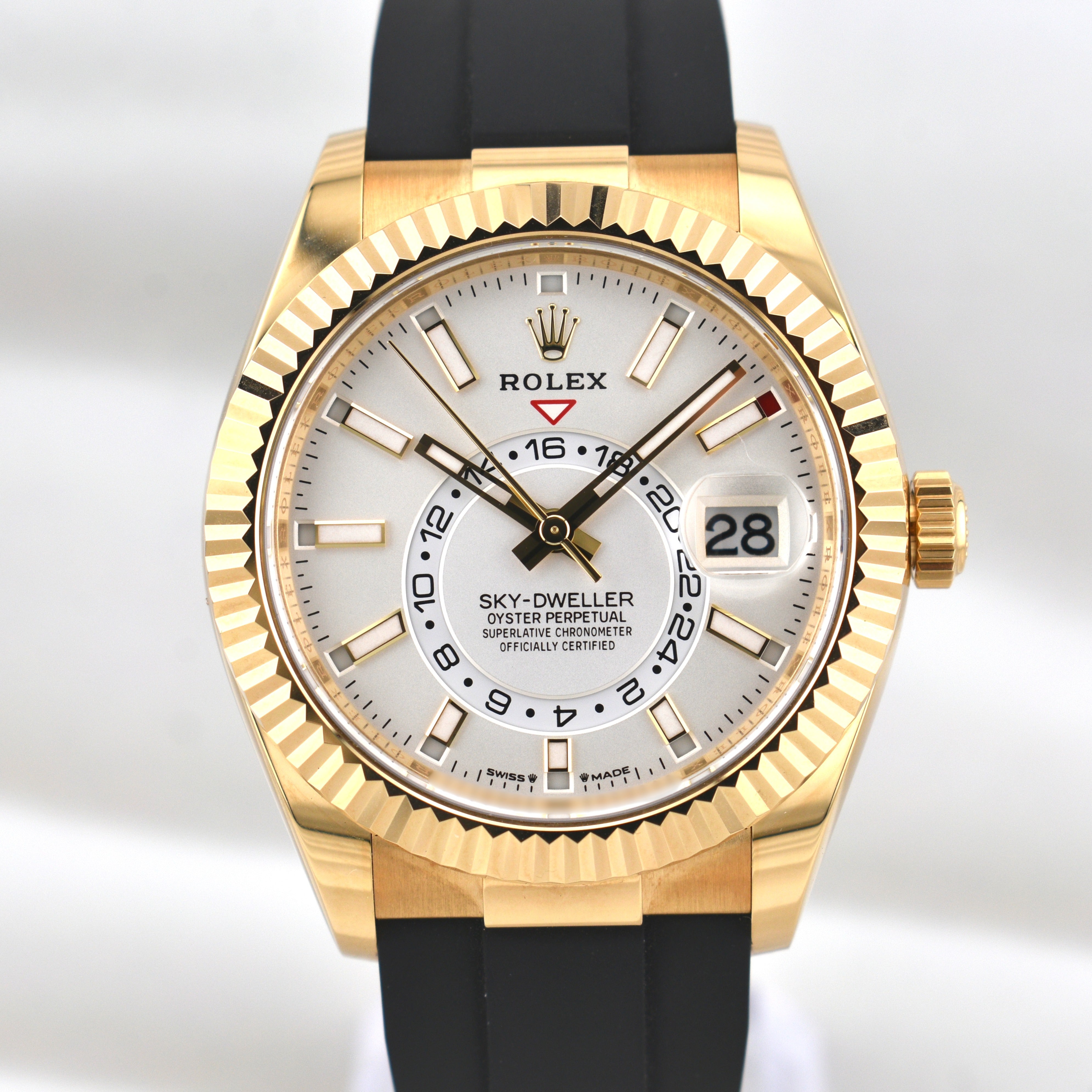 Rolex Sky Dweller Yellow Gold Oysterflex White Dial 336238 2024