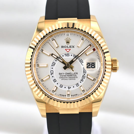 Rolex Sky Dweller Yellow Gold Oysterflex White Dial 336238 2024