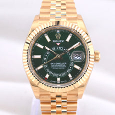 Rolex Sky Dweller Yellow Gold Green Dial Jubilee Band 336938 2025