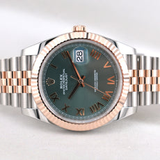 Rolex Datejust 41 Two Tone Rose Gold Green Roman Dial 126331 2026