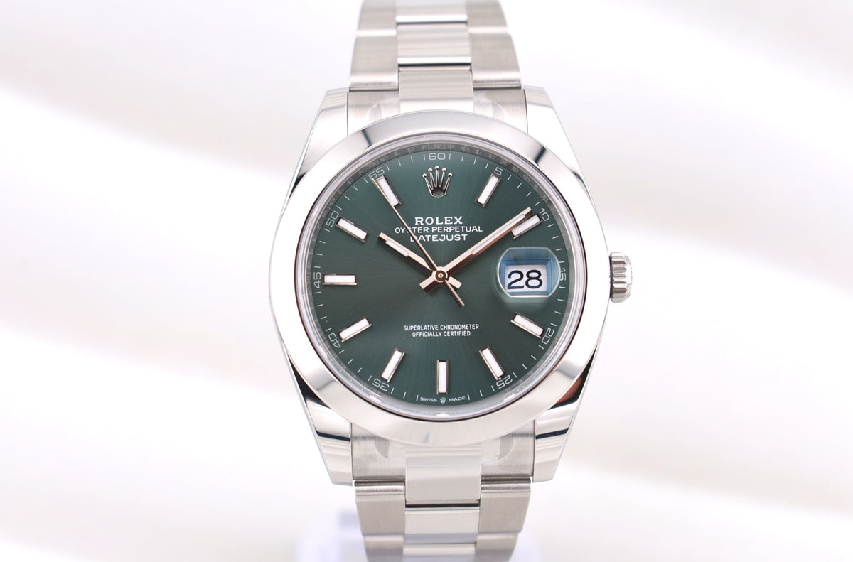 Rolex Datejust 41 Mint Green Index Dial Oyster Band 126300 2026