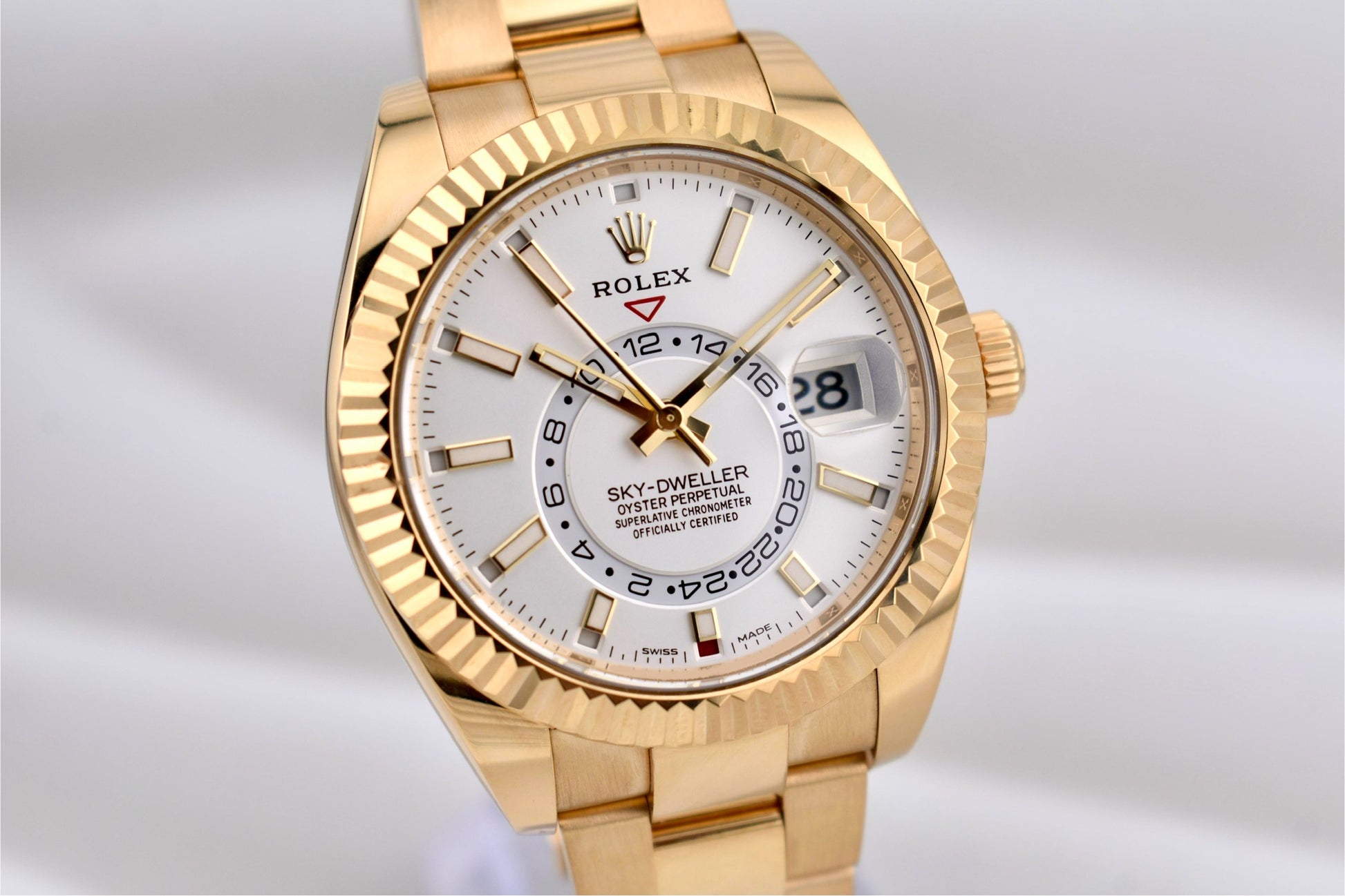 Rolex Sky Dweller Yellow Gold White Dial Oyster Band 326938 2022