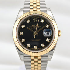 Rolex Datejust 41 Two Tone Black Diamond Dial 126333 2019