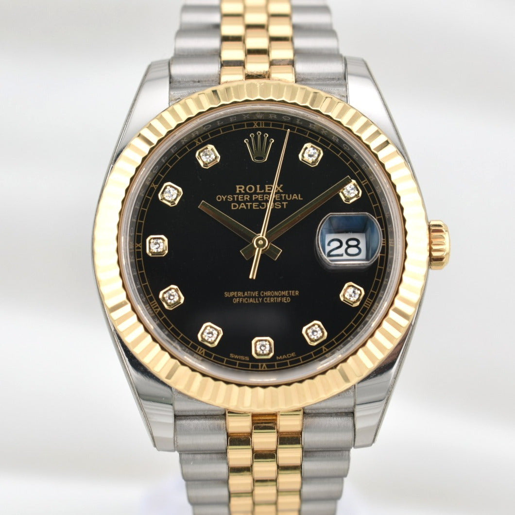 Rolex Datejust 41 Two Tone Black Diamond Dial 126333 2019