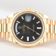 Rolex Day Date 40 Black Diamond Baguette Dial 228238 2025