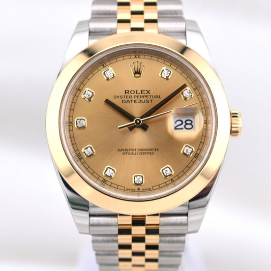Rolex Datejust 41 Champagne Diamond Dial Two Tone Yellow Gold 126303 2021