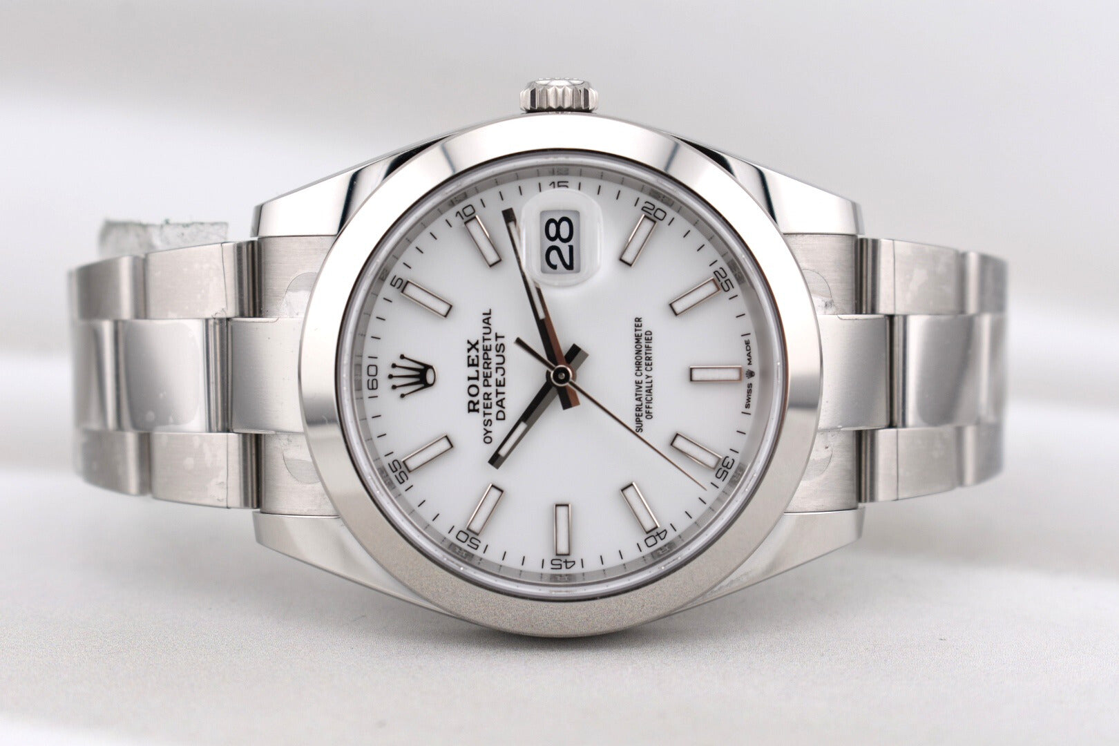 Rolex Datejust 41 White Index Dial Oyster Band 126300 2026