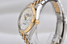 Rolex Datejust 36 Two Tone Yellow Gold Mother of Pearl Diamond Dial 126233 2025