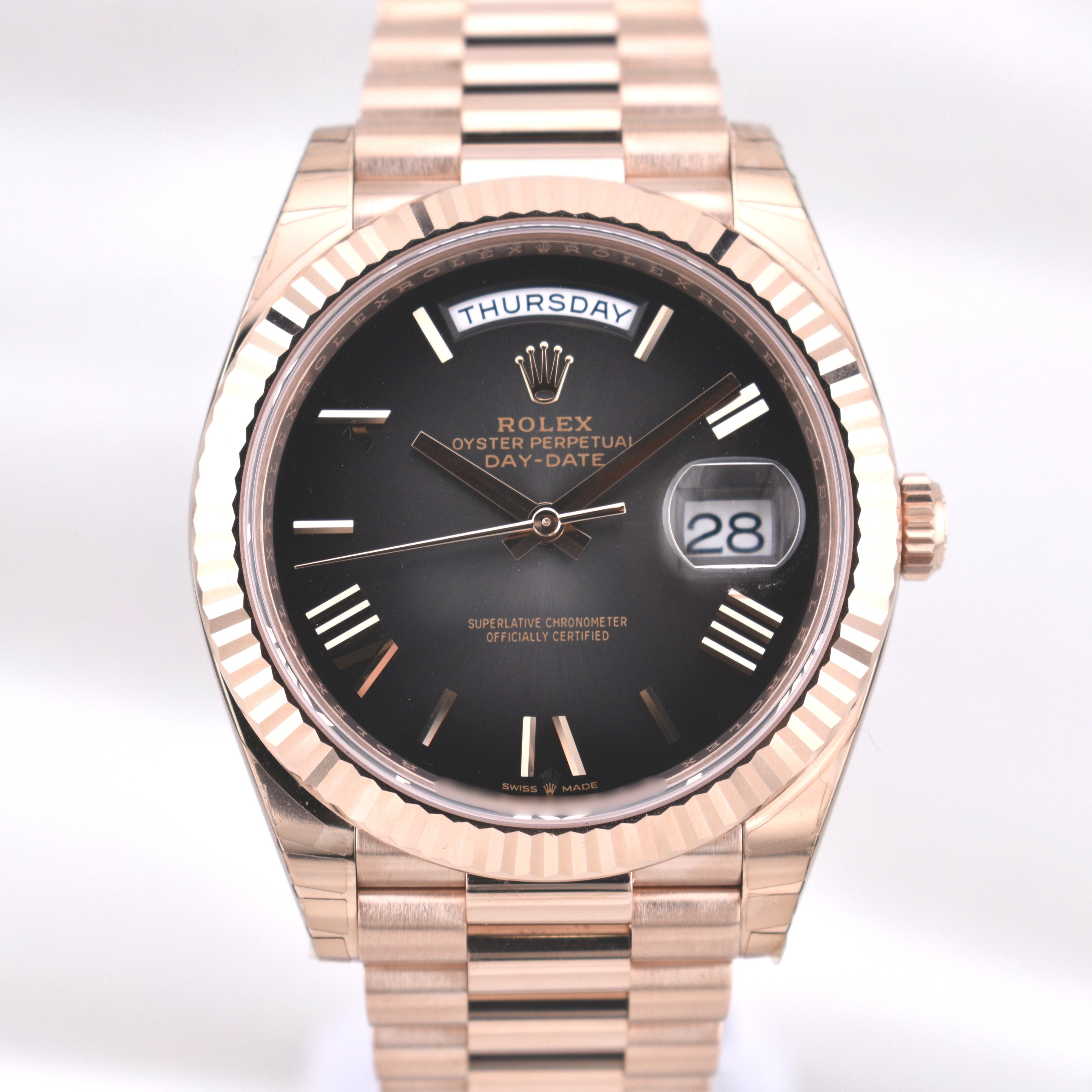 Rolex Day Date 40 Rose Gold 'Oscars' Black Ombre Dial 228235 2025