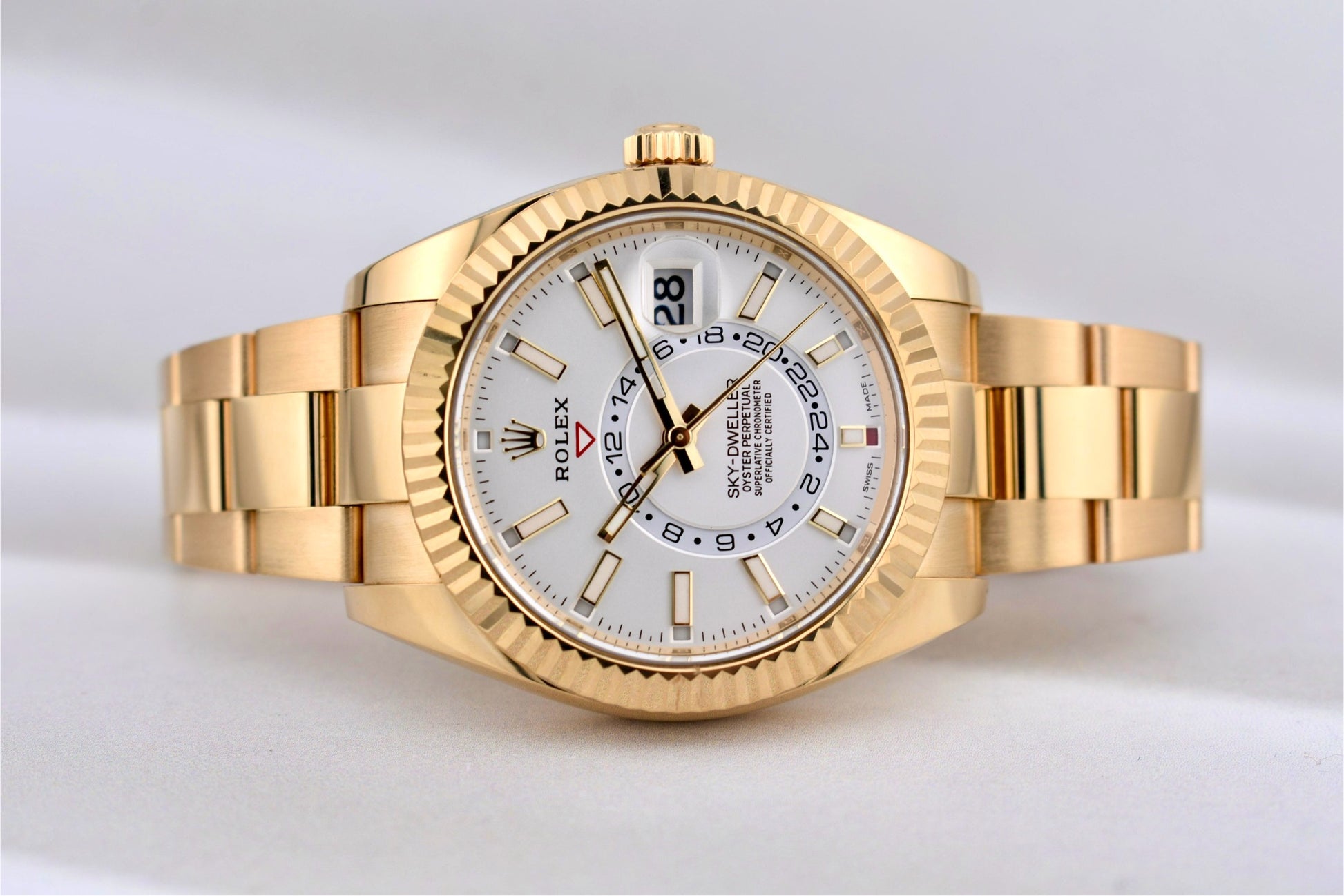 Rolex Sky Dweller Yellow Gold White Dial Oyster Band 326938 2022