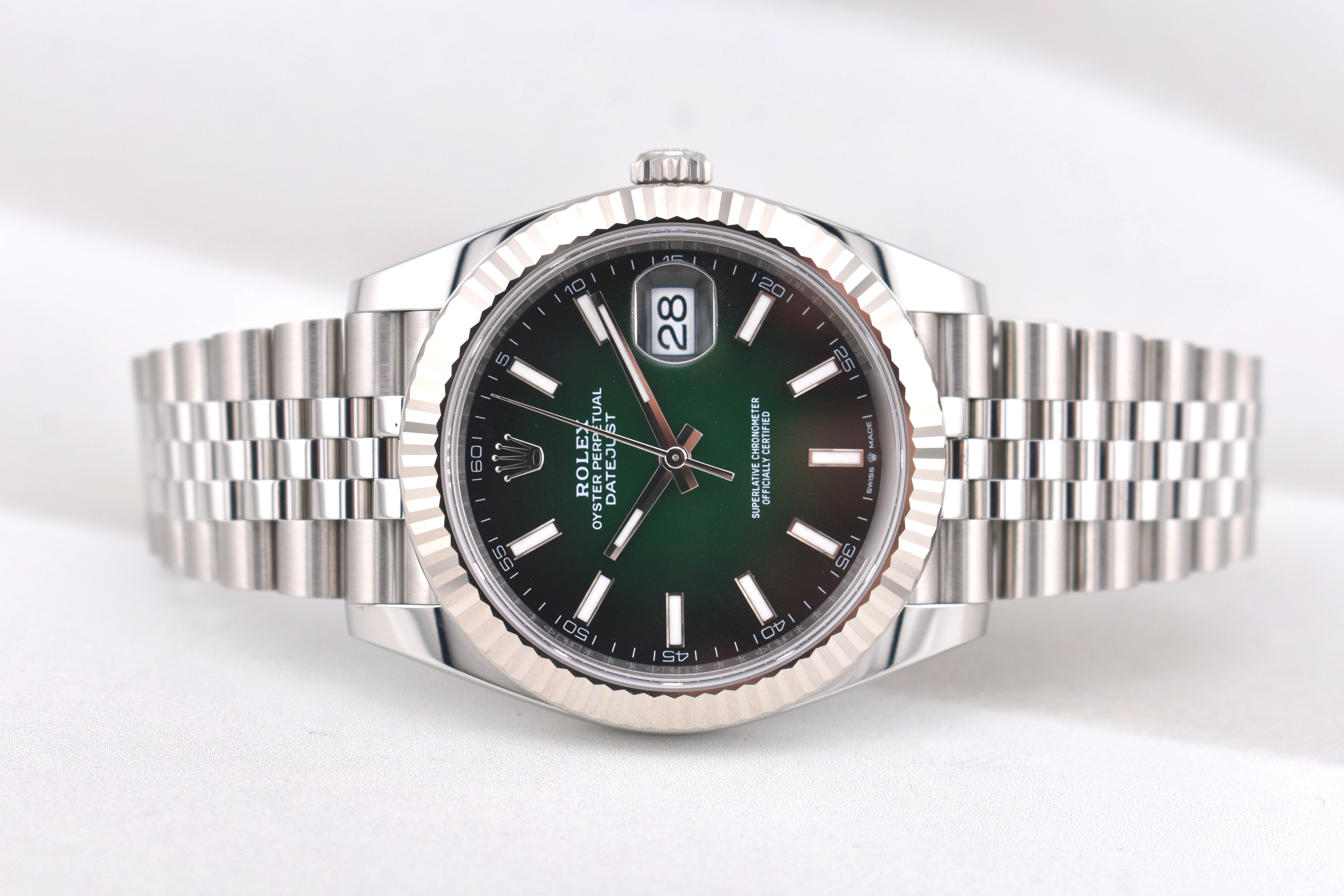 Rolex Datejust 41 Ombre Green Index Dial Jubilee Band 126334 2026