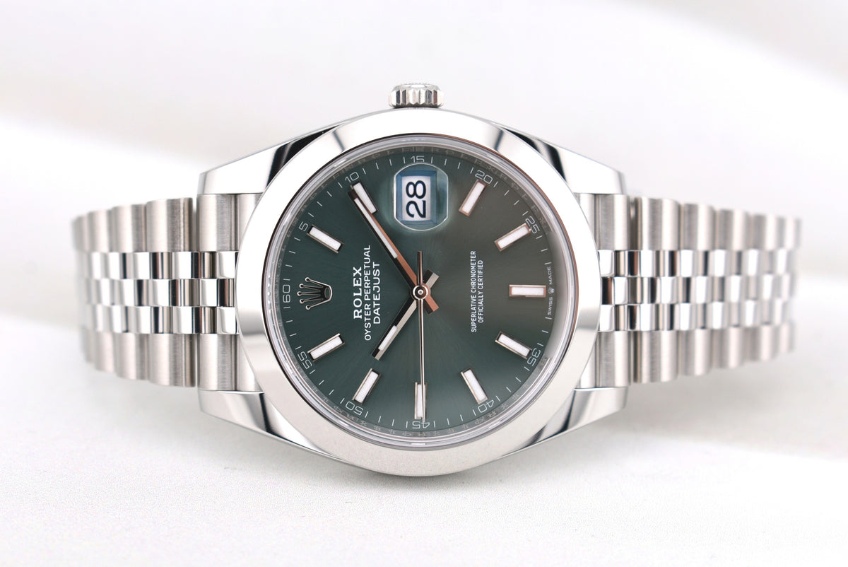 Rolex Datejust 41 Mint Green Index Dial Jubilee Band 126300 2026