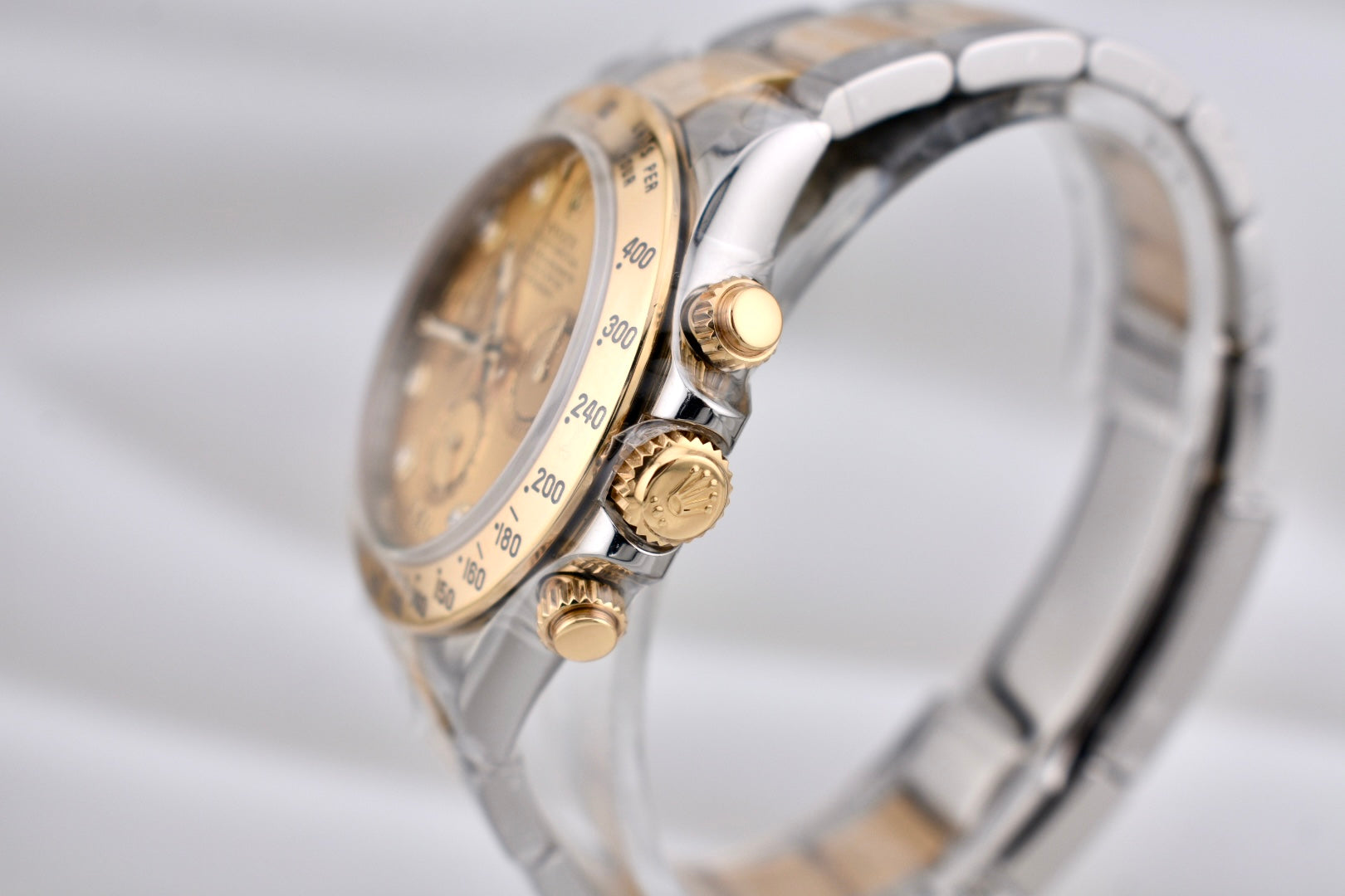 Rolex Cosmograph Daytona Two Tone Yellow Gold Champagne Diamond Dial 116503 2014