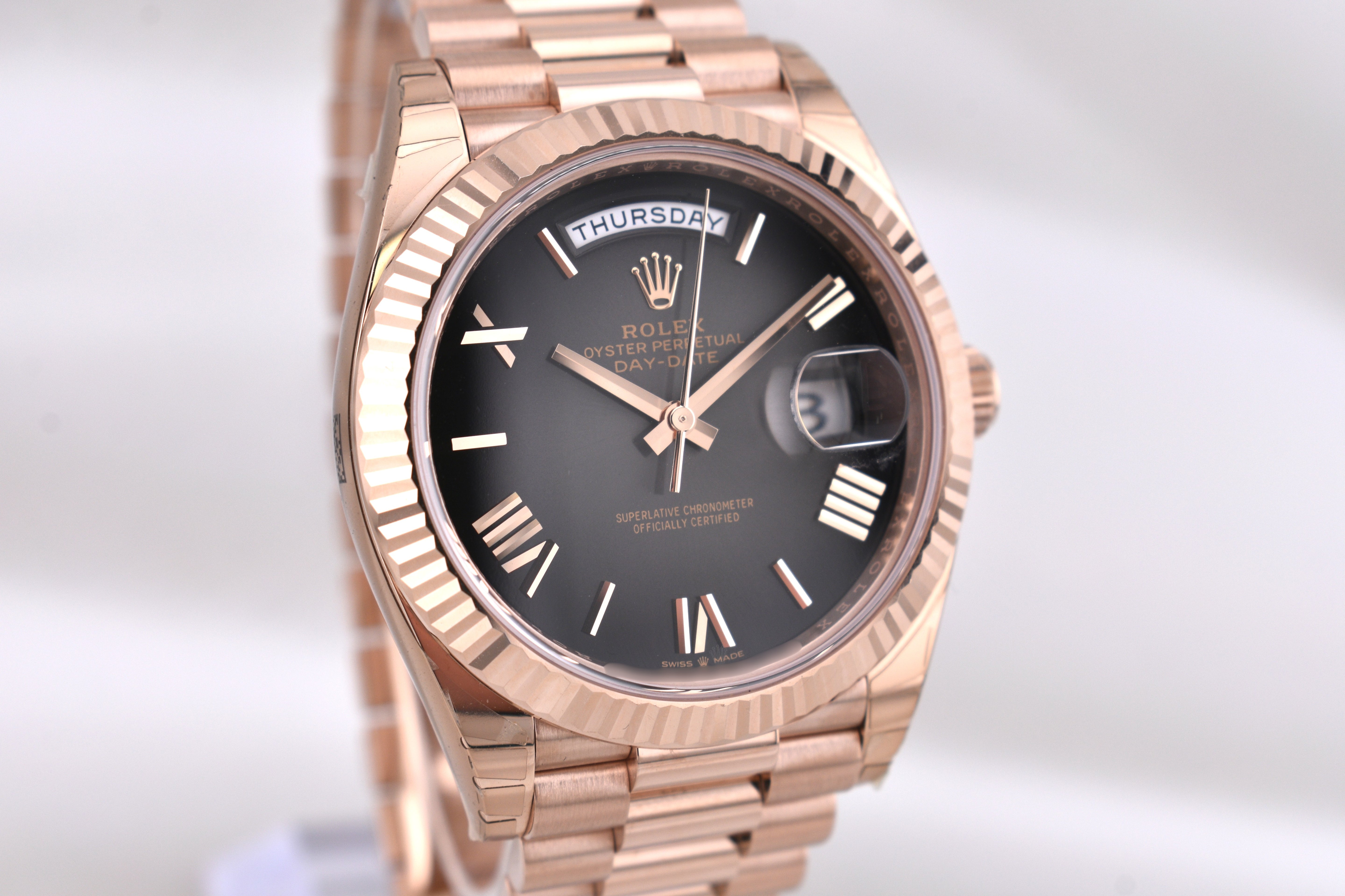 Rolex Day Date 40 Rose Gold 'Oscars' Black Ombre Dial 228235 2025