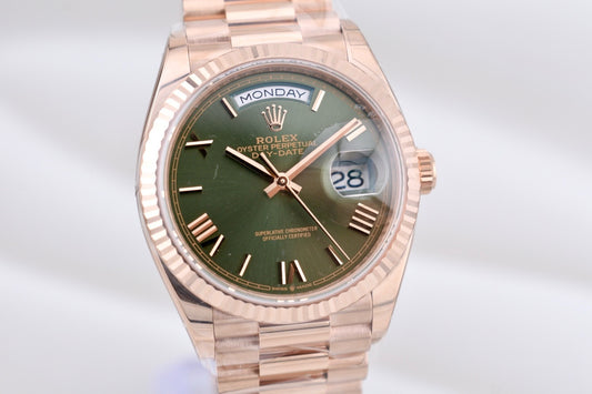Rolex Day Date 36 Everose Gold Olive Dial 128235 2025
