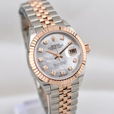 Rolex Lady Datejust 28 Two Tone Everose Gold Mother of Pearl Diamond Dial 279171 2026