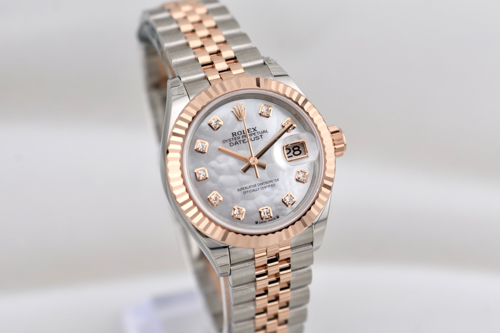 Rolex Lady Datejust 28 Two Tone Everose Gold Mother of Pearl Diamond Dial 279171 2026