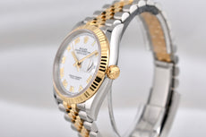 Rolex Datejust 36 Two Tone Yellow Gold White Roman Dial 126233 2025