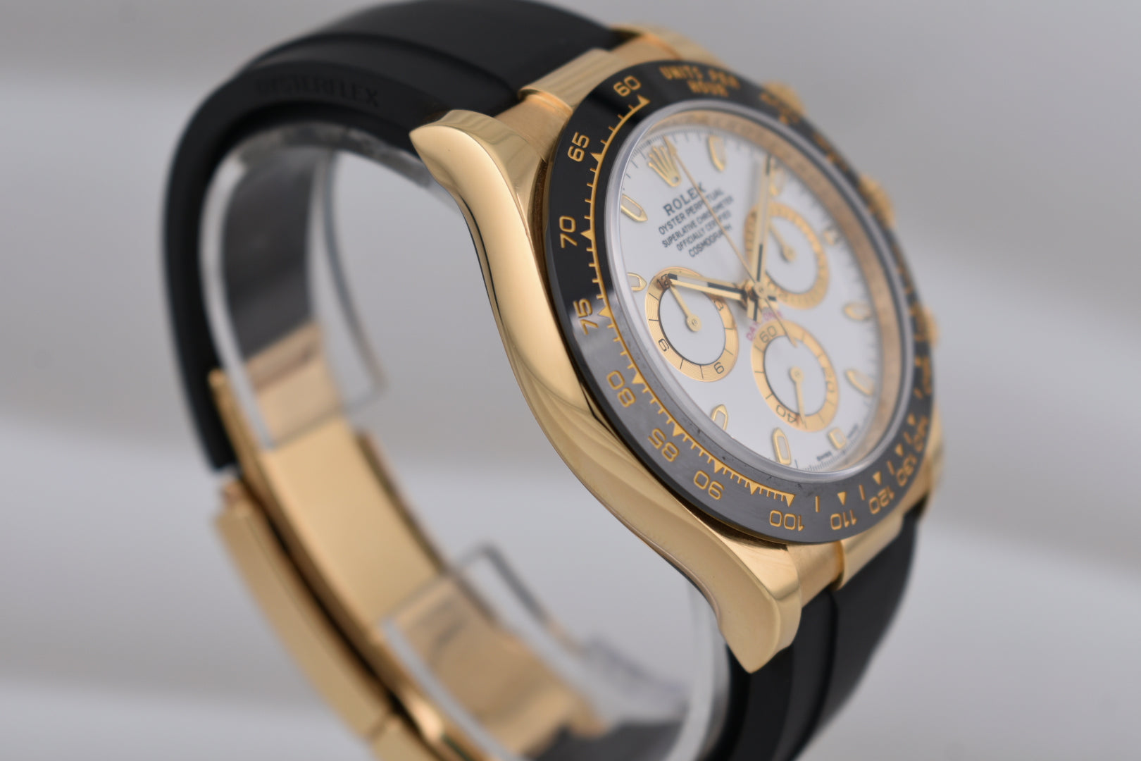 Rolex Cosmograph Daytona Yellow Gold White Dial Oysterflex 116518LN 2018