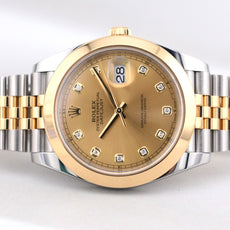 Rolex Datejust 41 Champagne Diamond Dial Two Tone Yellow Gold 126303 2021