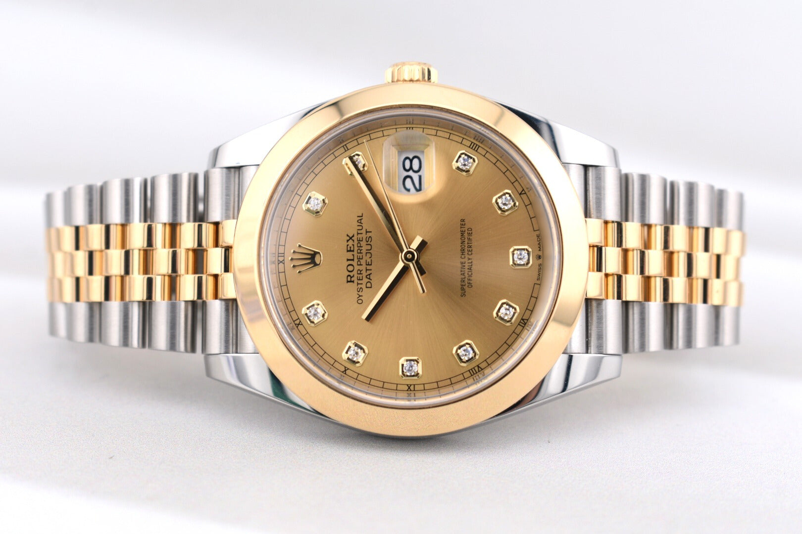 Rolex Datejust 41 Champagne Diamond Dial Two Tone Yellow Gold 126303 2021