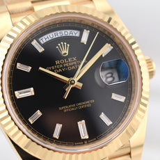 Rolex Day Date 40 Black Diamond Baguette Dial 228238 2025