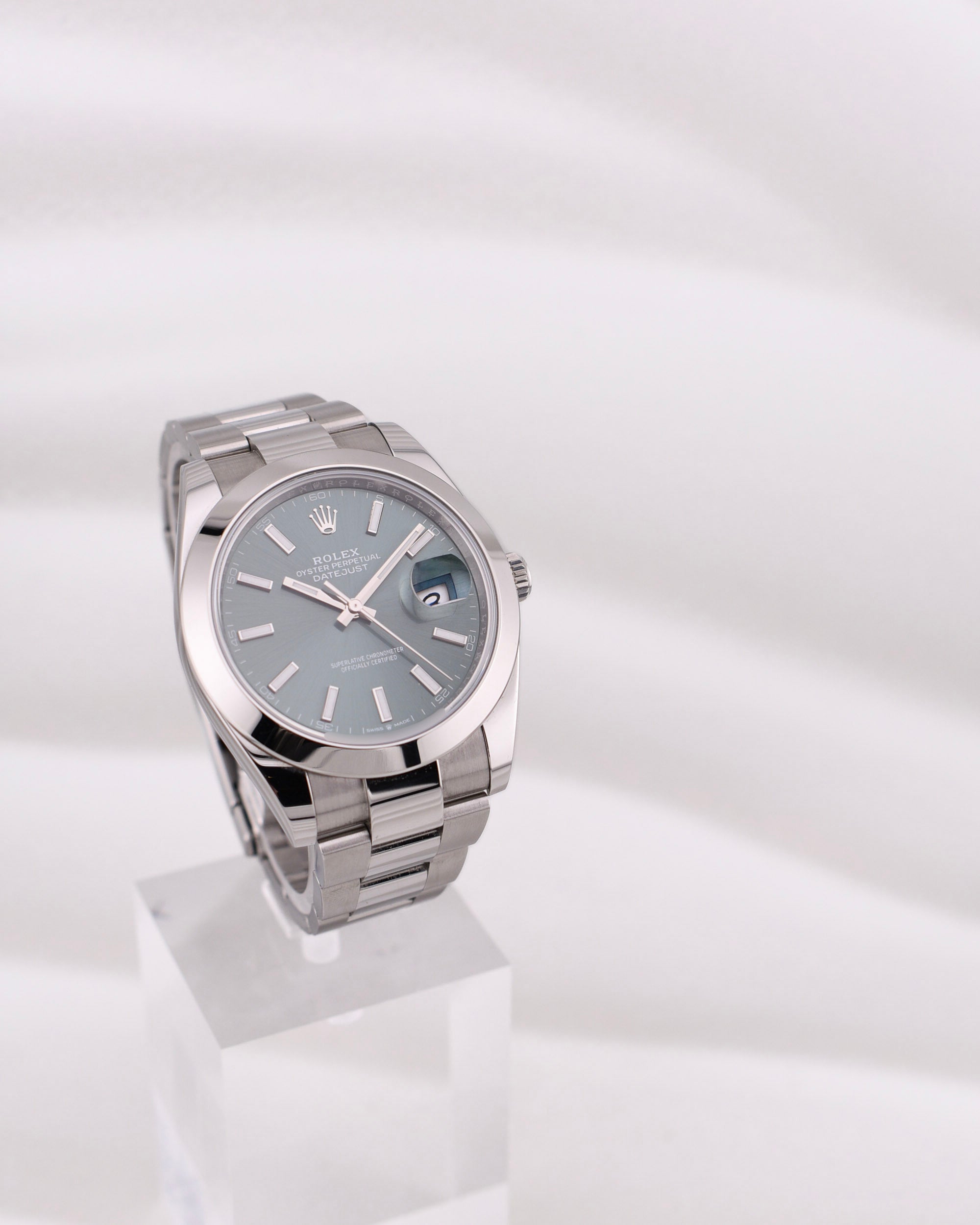 Rolex Datejust 41 Mint Green Index Dial Oyster Band 126300 2025
