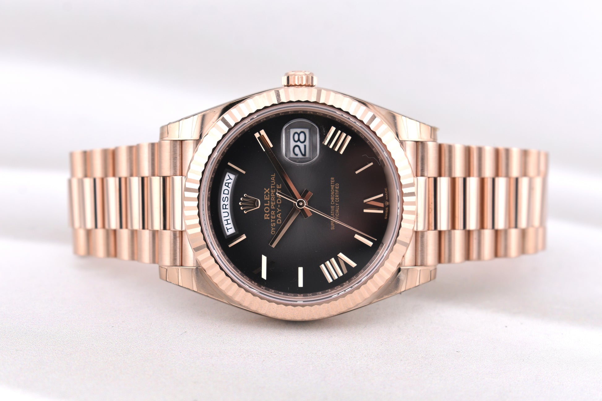 Rolex Day Date 40 Rose Gold 'Oscars' Black Ombre Dial 228235 2025