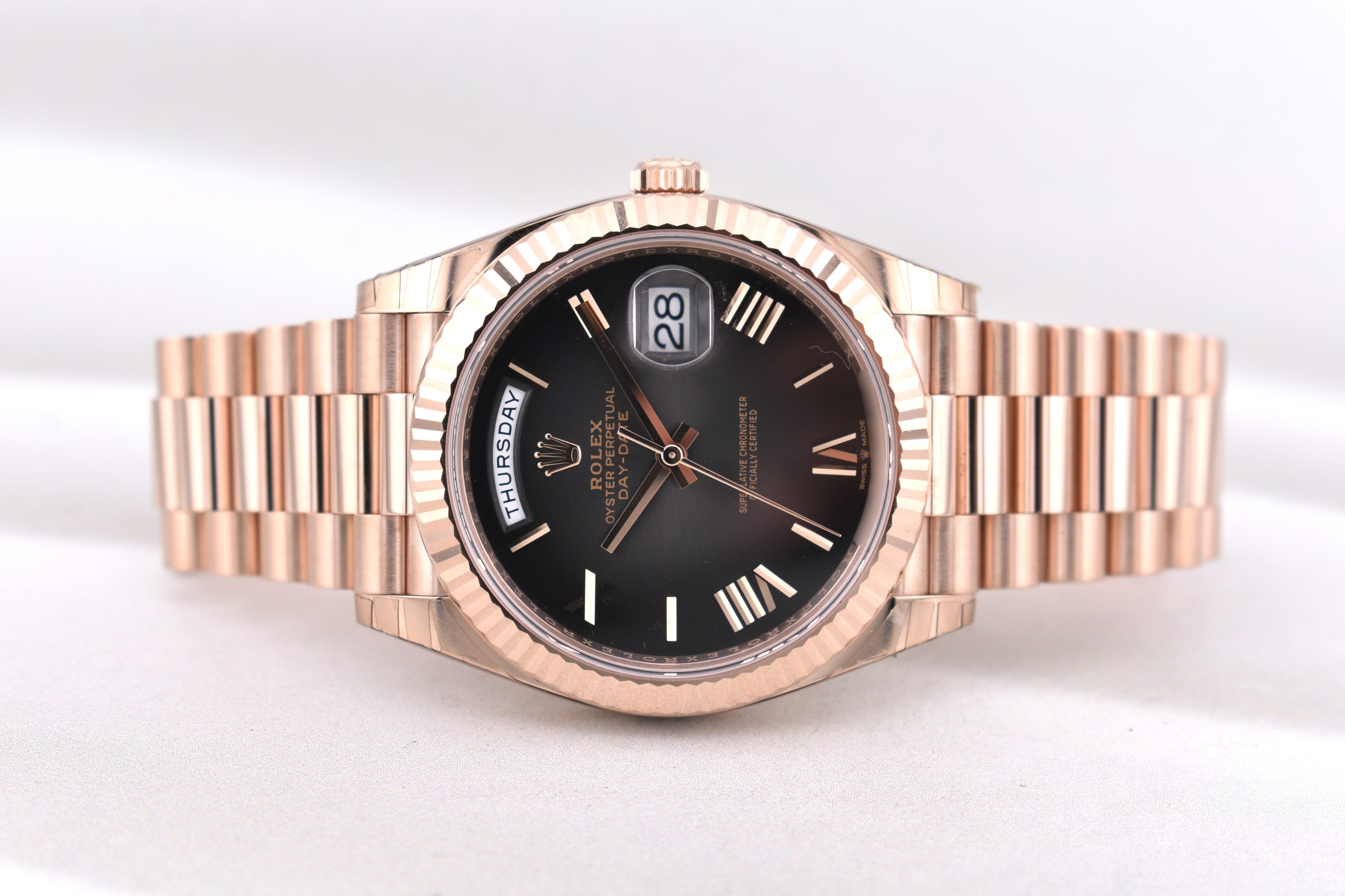 Rolex Day Date 40 Rose Gold 'Oscars' Black Ombre Dial 228235 2025