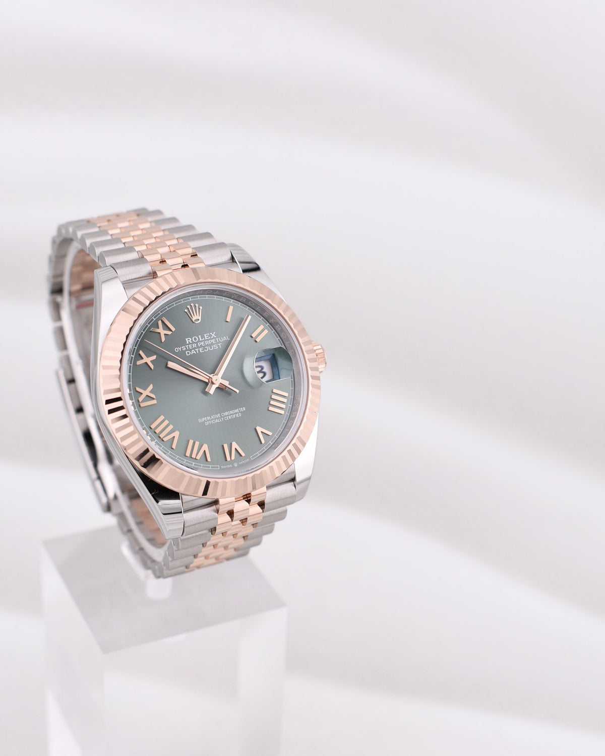 Rolex Datejust 41 Two Tone Rose Gold Mint Green Roman 126331 2026