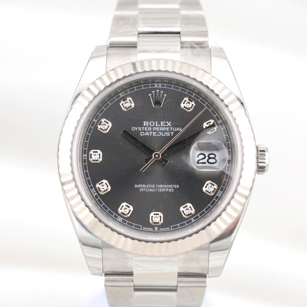Rolex Datejust 41 Rhodium Diamond Dial Oyster Band 126334 2025