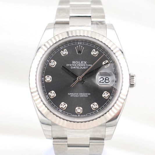 Rolex Datejust 41 Rhodium Diamond Dial Oyster Band 126334 2025