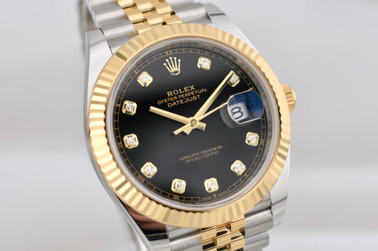 Rolex Datejust 41 Two Tone Yellow Gold Black Diamond Dial 126333 2025