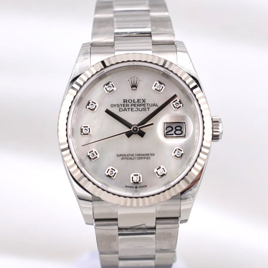 Rolex Datejust 36 Mother of Pearl Diamond Dial Oyster Band 126234 2025