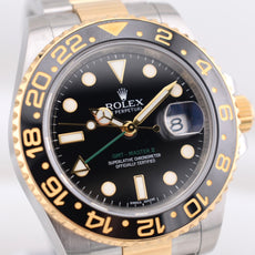Rolex GMT Master II Two Tone Yellow Gold Green Arrow 116713LN 2012