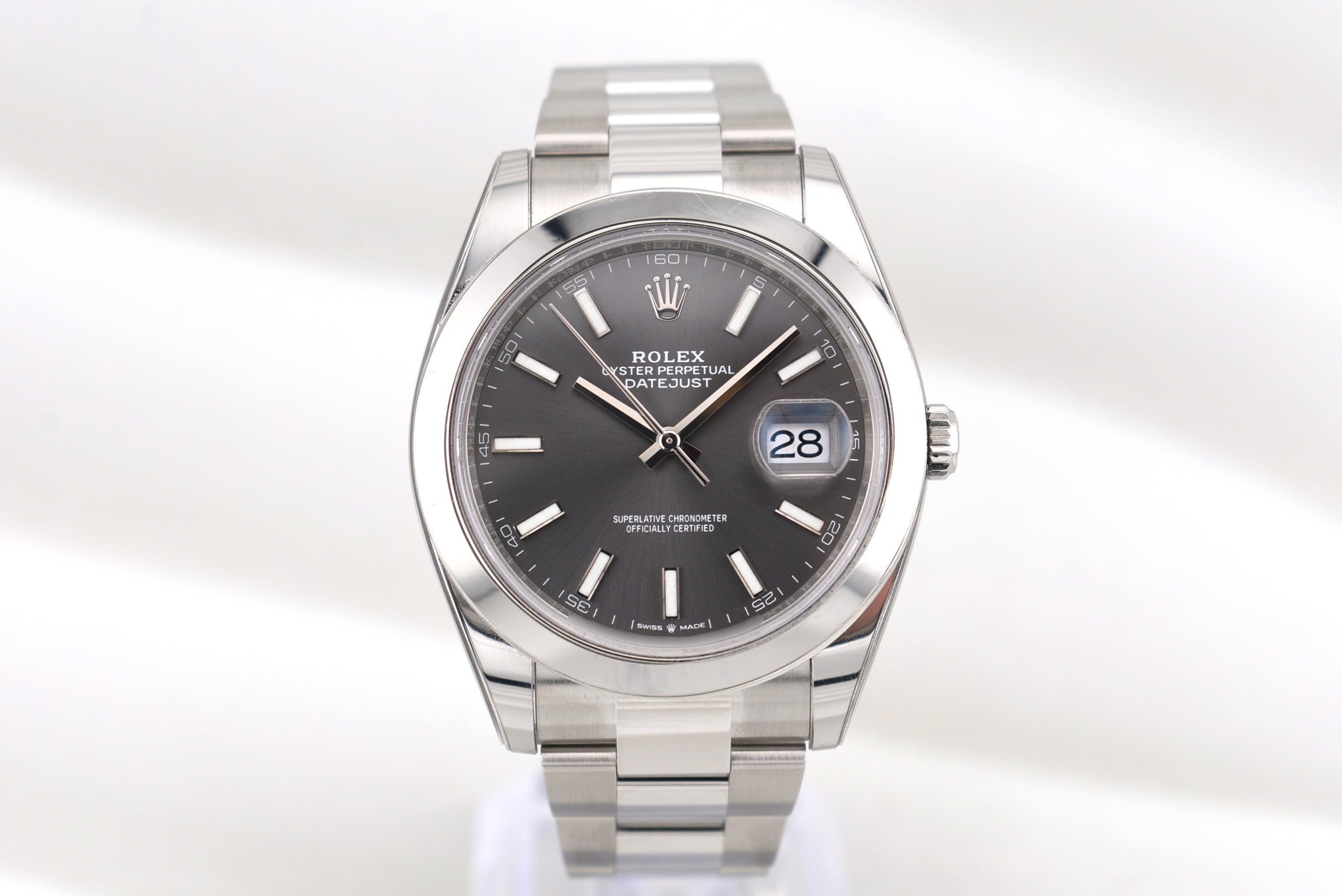 Rolex Datejust 41 Rhodium Index Dial Oyster Band 126300 2021