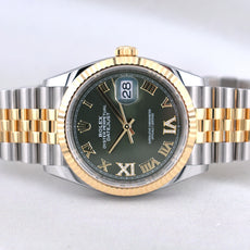 Rolex Datejust 36 Olive Roman Dial Diamond VI 126233 2026